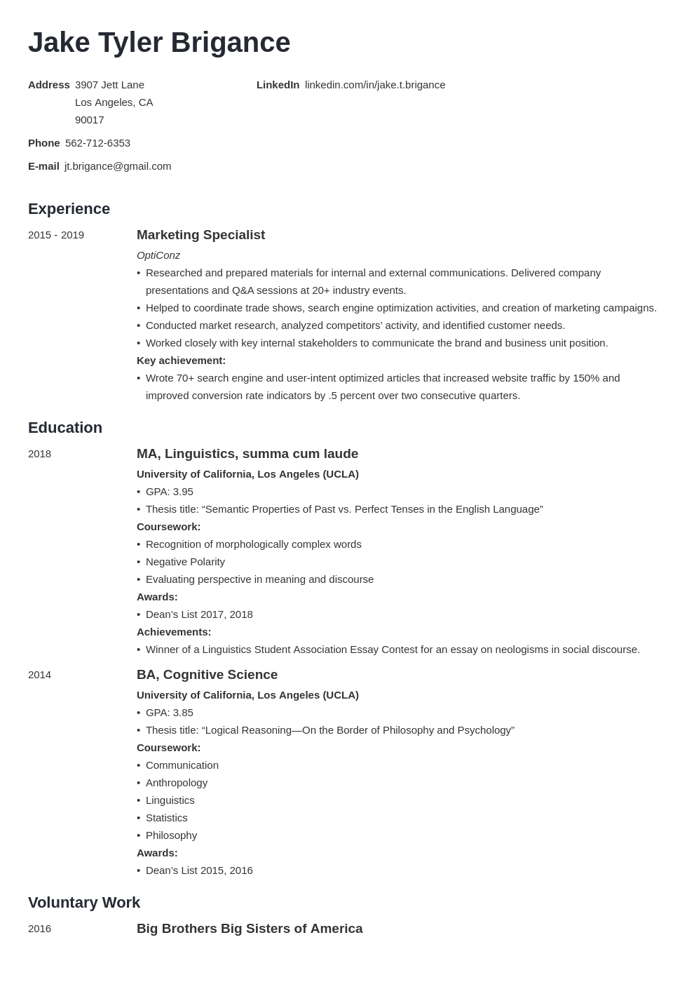 law student resume example template minimo