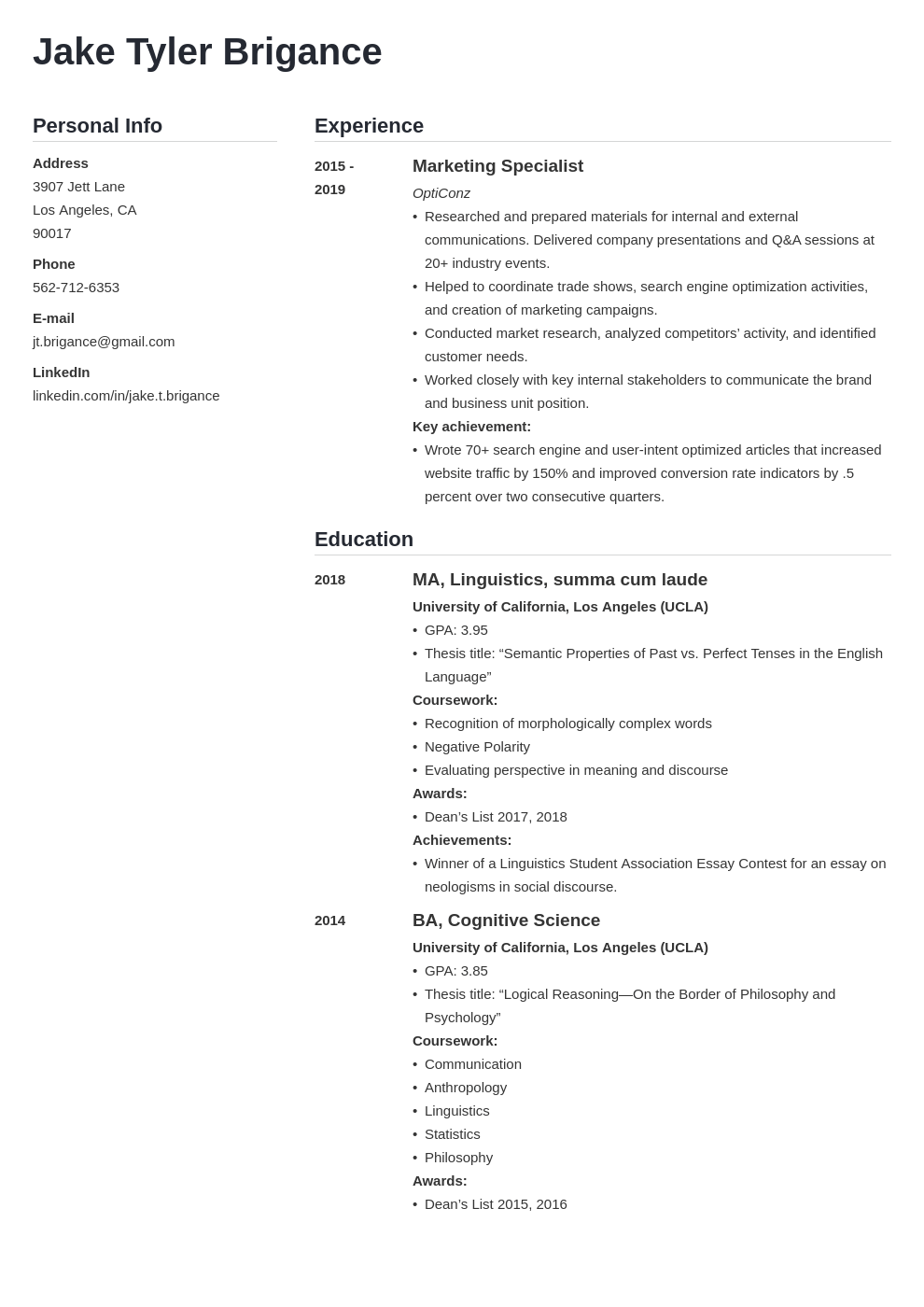 Law Student Resume With No Legal Experience (Template)