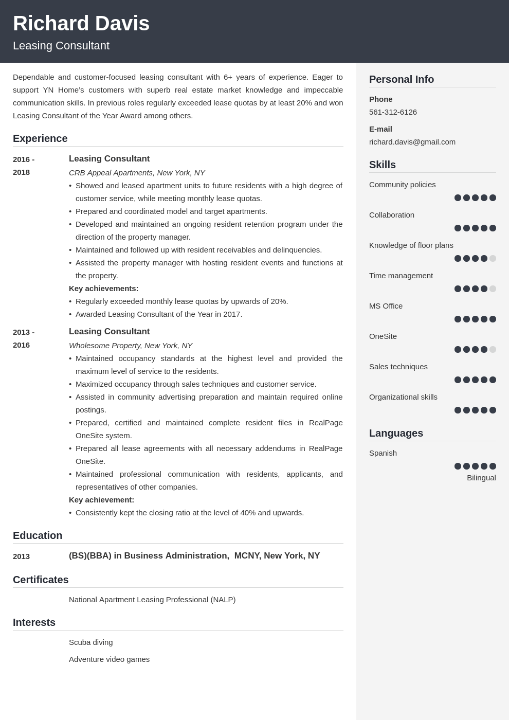 leasing consultant resume example template cubic