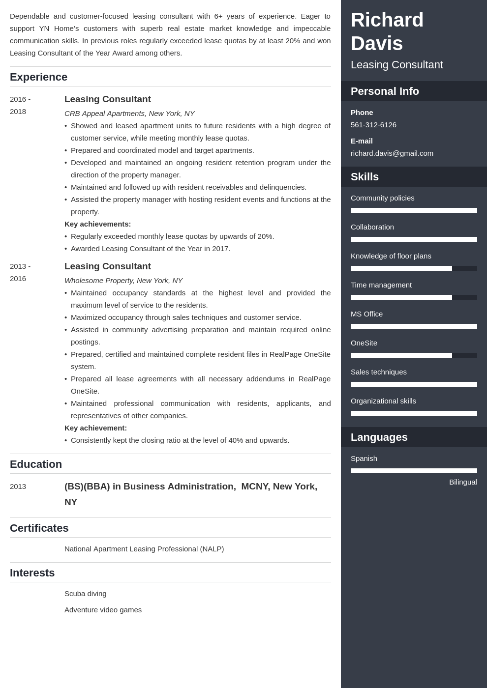  Leasing Consultant Resume Examples Guide Sample 