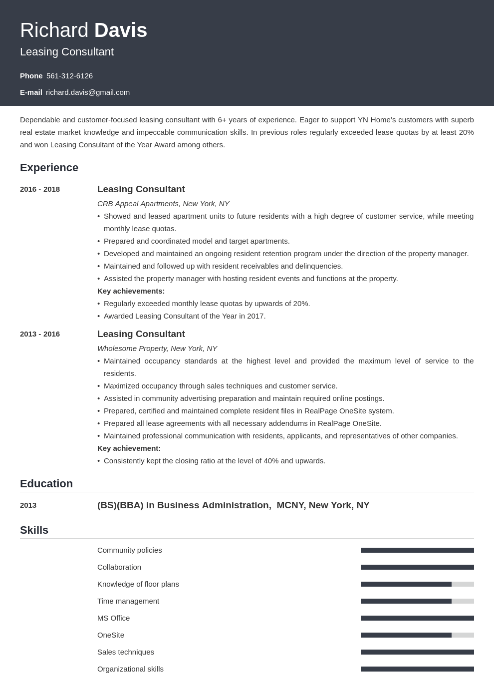 leasing consultant resume example template influx