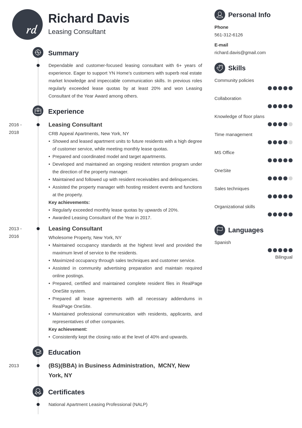 leasing consultant resume example template primo