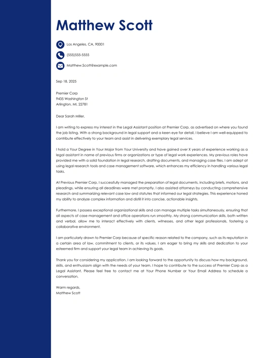 sample cover letter example