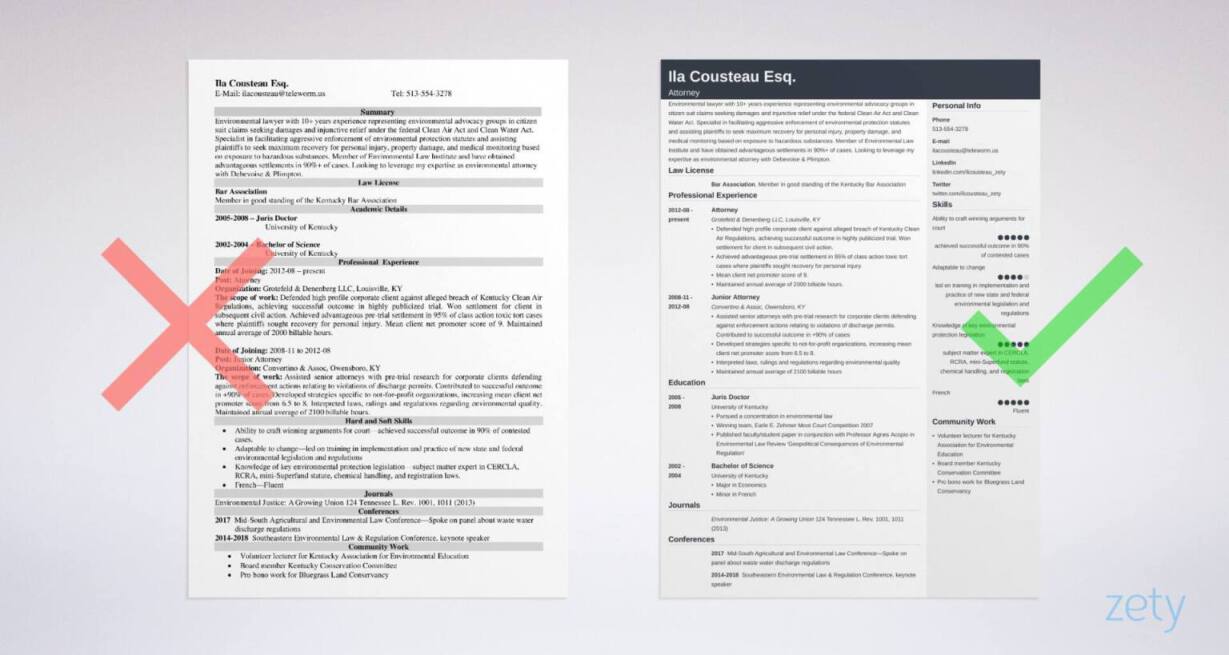 legal resume templates