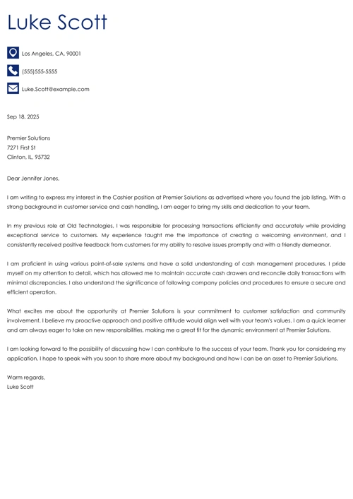 sample cover letter example