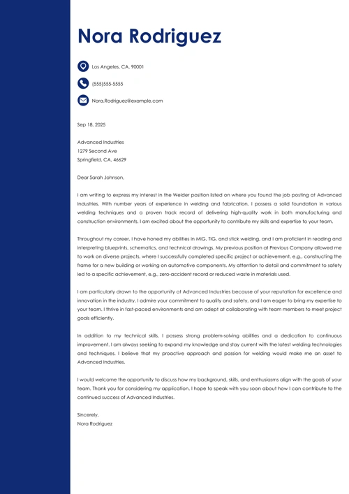 sample cover letter example
