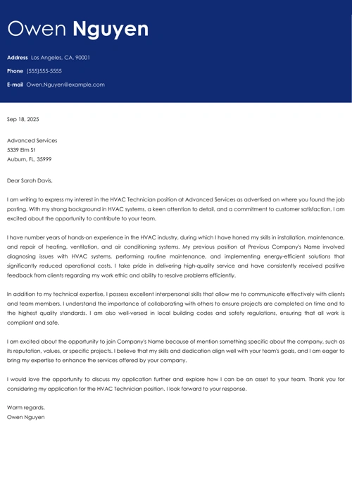 sample cover letter example