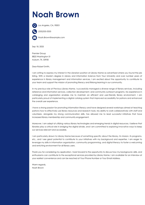 sample cover letter example