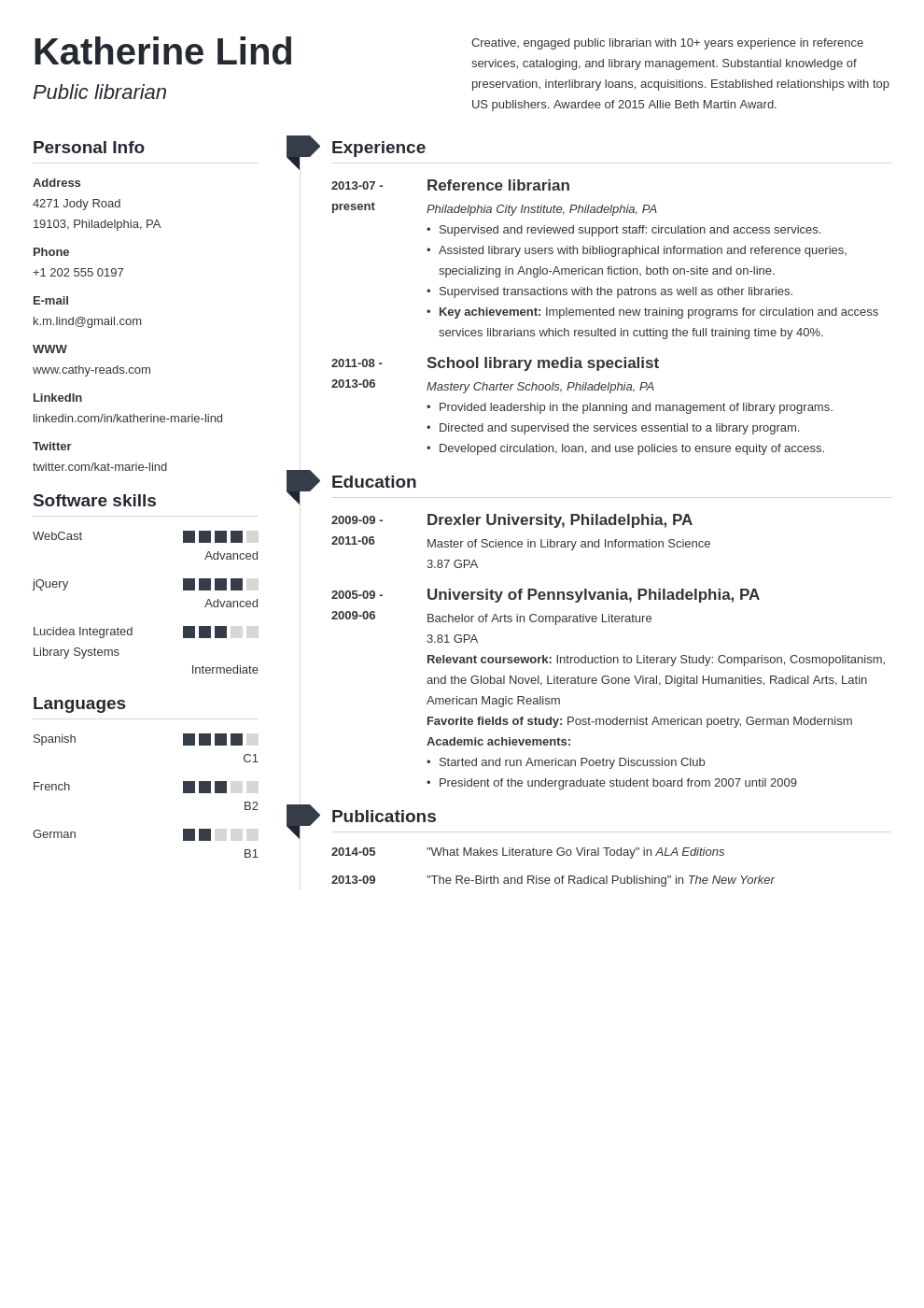 librarian resume example template muse