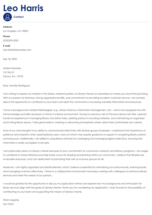 sample cover letter example