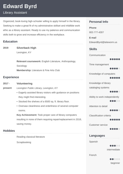 Resume For Library Assistant LarryBinion Blog