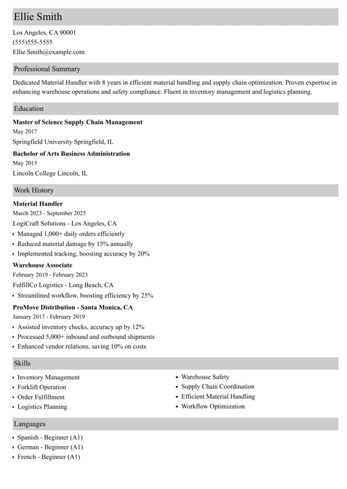 sample resume example