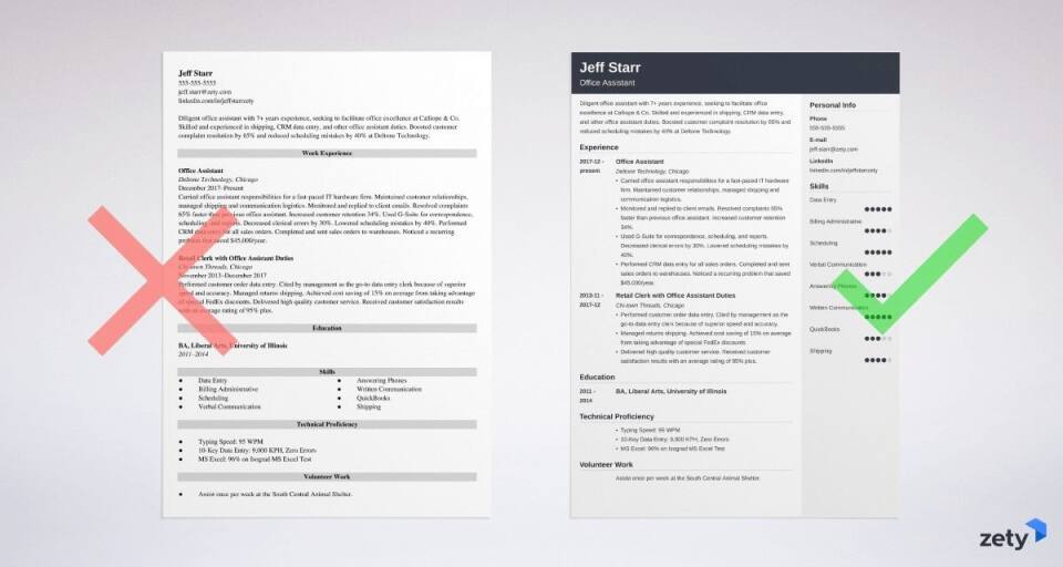 sample resume templates