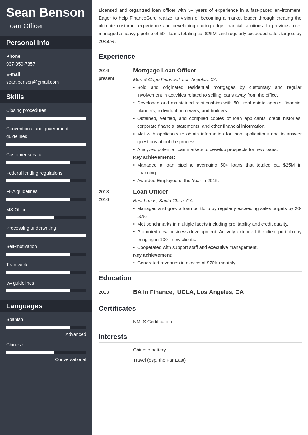loan officer resume example template cascade