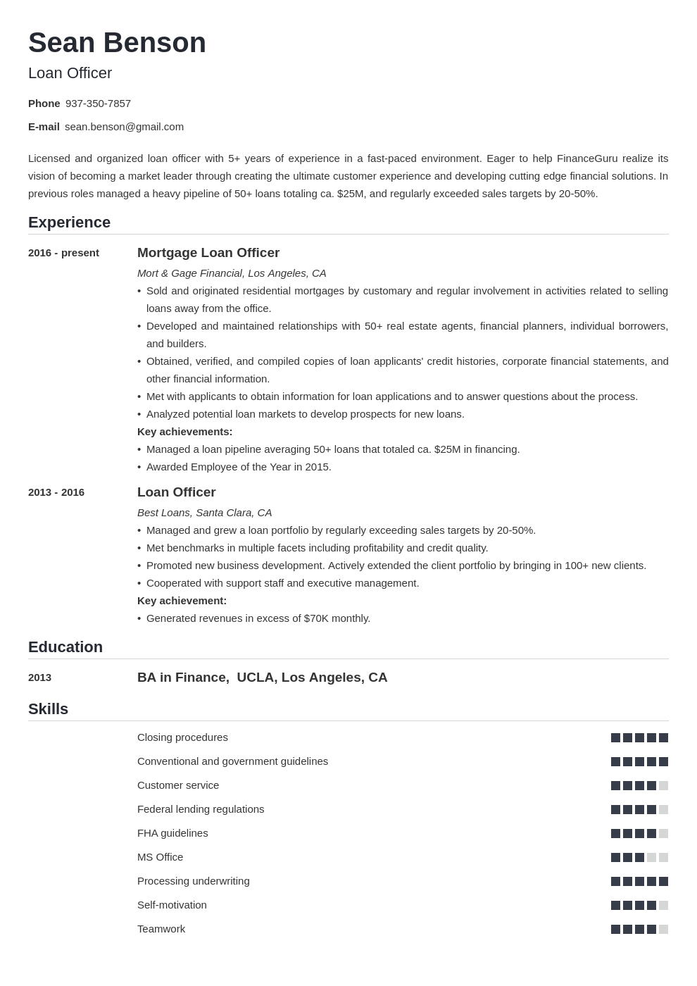 loan officer resume example template nanica
