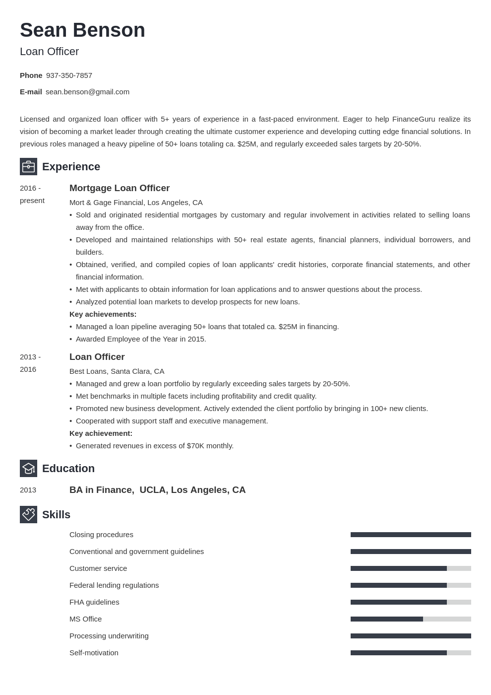 loan officer resume example template newcast