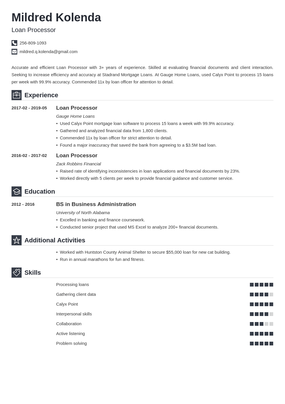 loan processor resume example template iconic