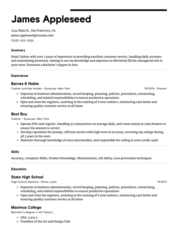 Resume.com Luna Resume Template