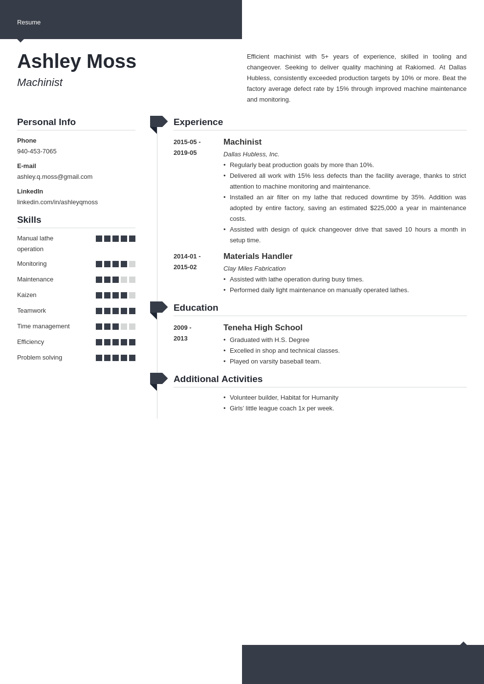 machinist resume example template modern