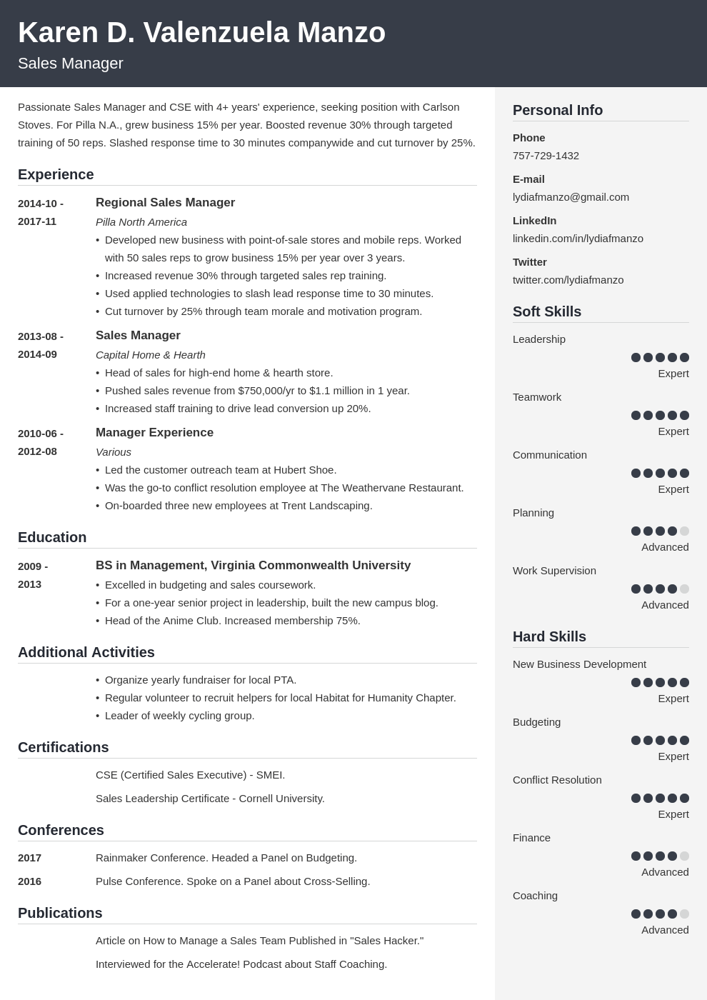 manager resume example template cubic