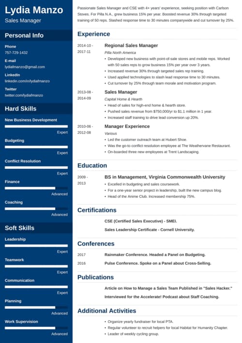 manager resume templates