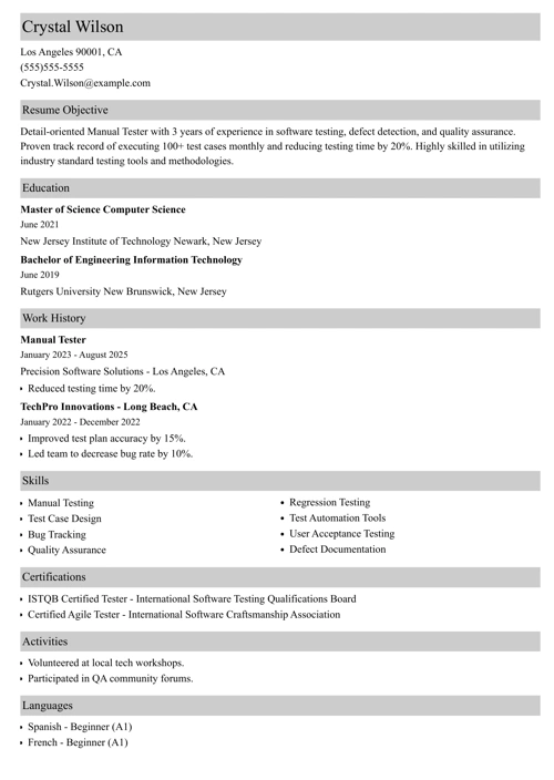 sample resume example