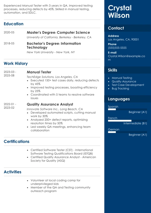 sample resume example