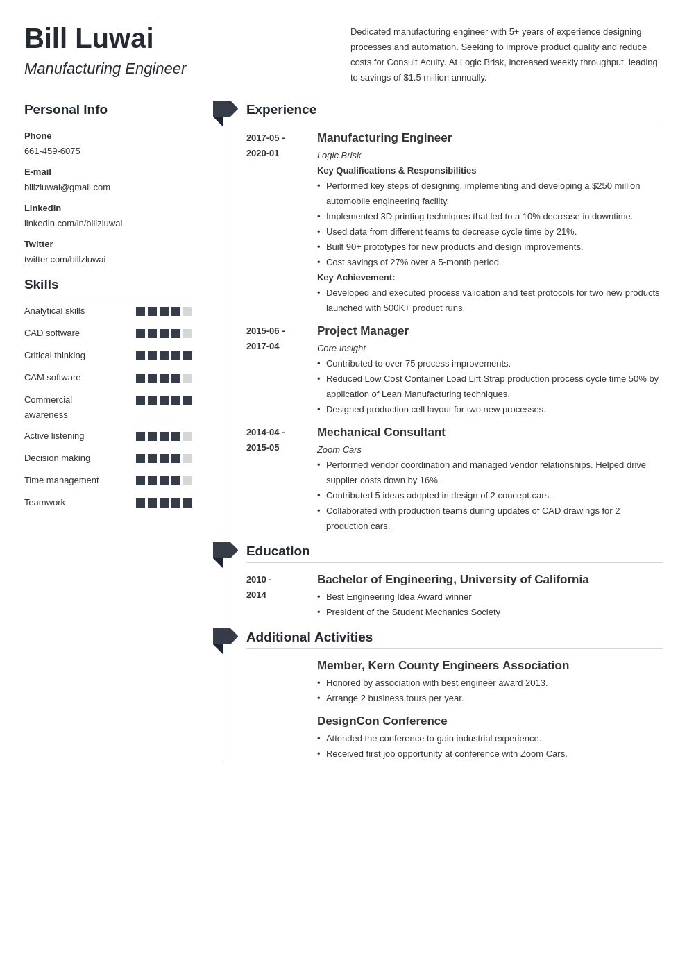 manufacturing engineer resume example template muse