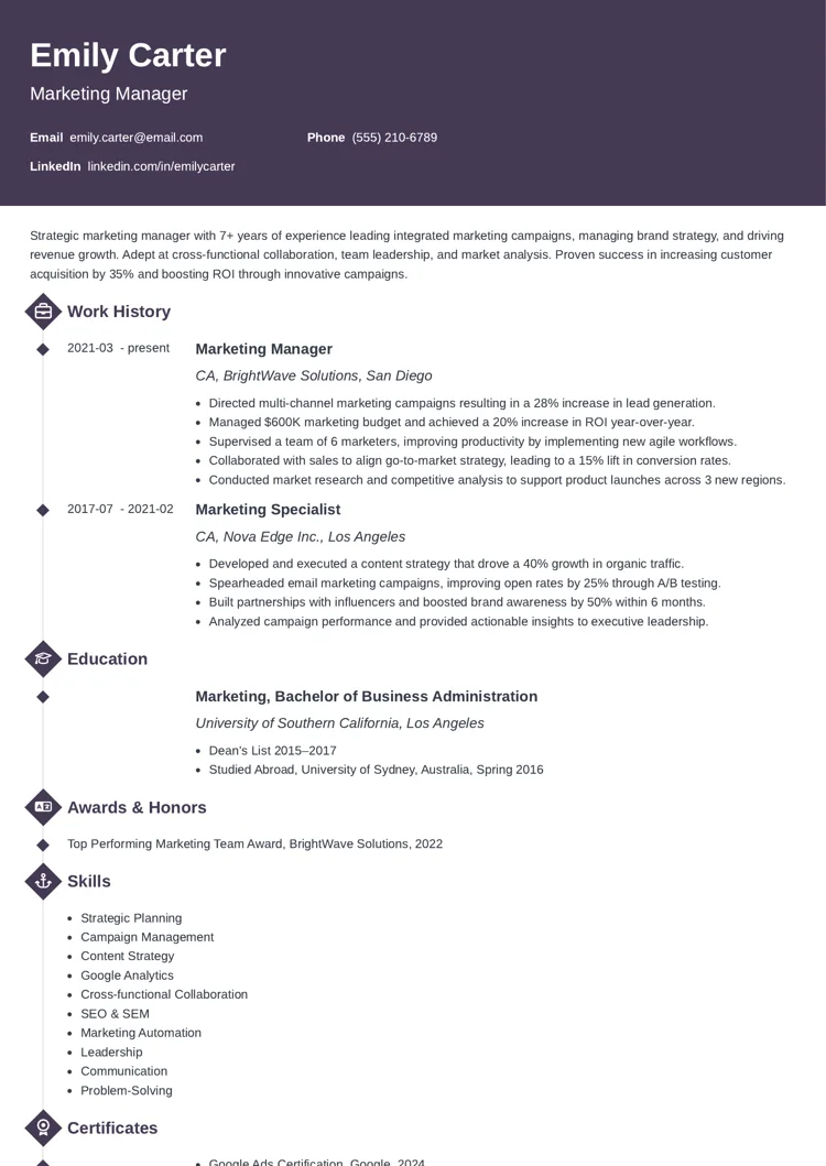Marketing Resume Examples & Templates for 2026