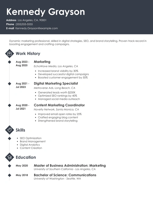 marketing resume templates