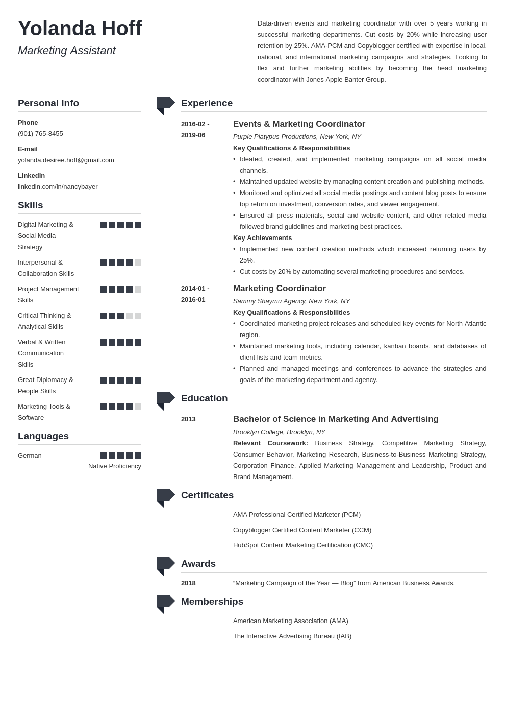 marketing coordinator resume example template muse