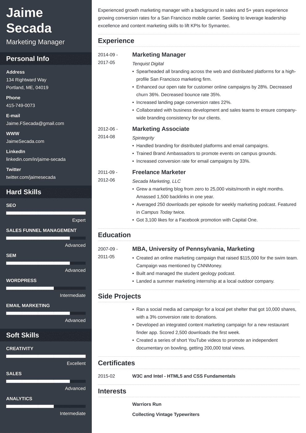 10+ Marketing Resume Examples: Best Templates & Expert Tips