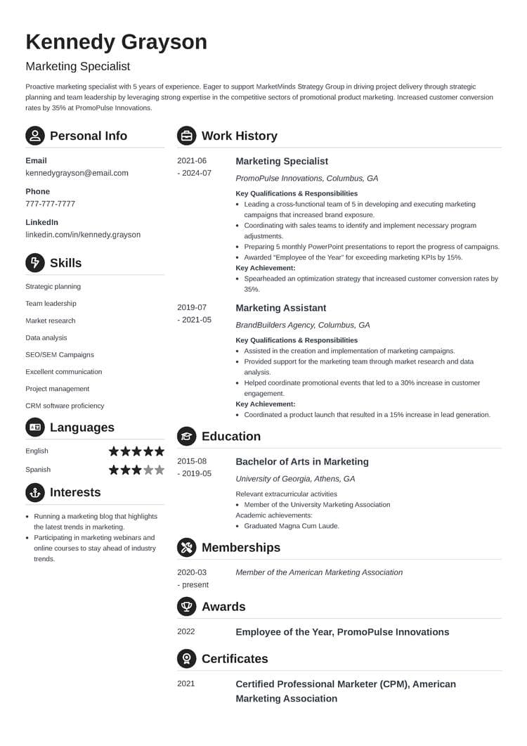 The Best Marketing Resume Examples + Template for 2024