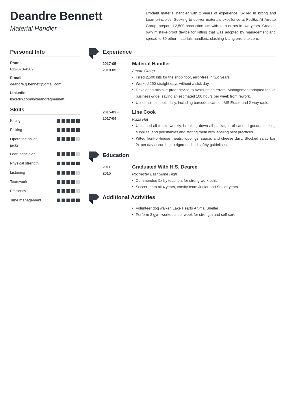 material-handler-resume-samples-qwikresume