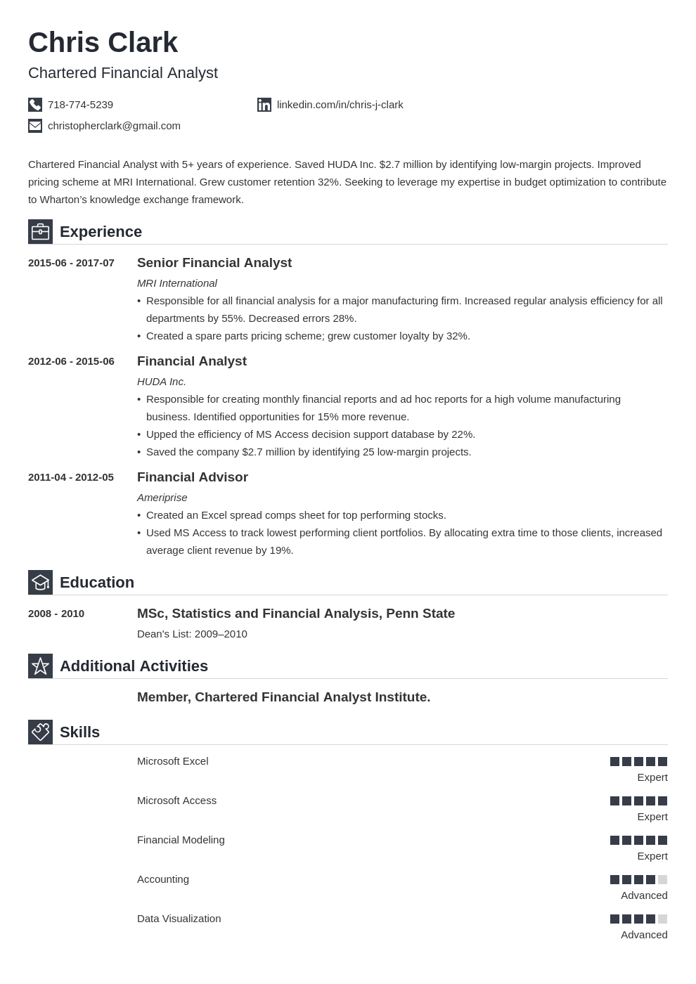 mba resume example template iconic
