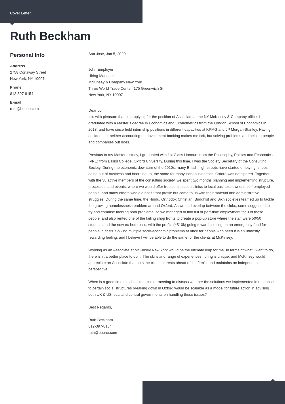 McKinsey Cover Letter Sample Writing Tips 10 Examples   Mckinsey Cover Letter Example Template Modern 