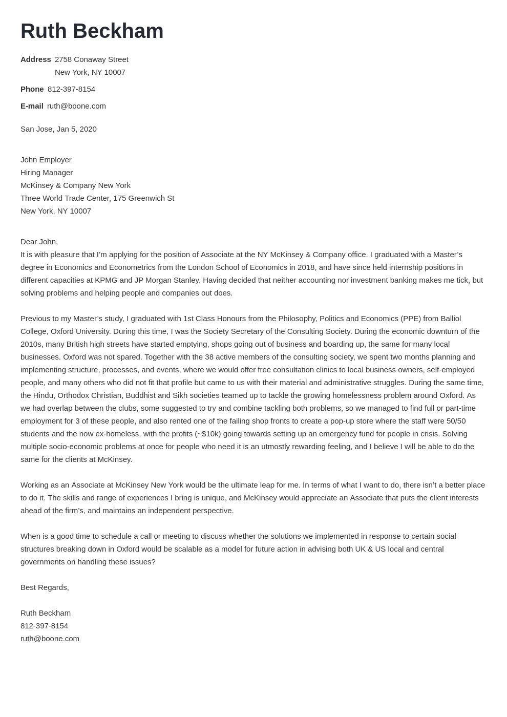 McKinsey Cover Letter Sample Writing Tips 10 Examples   Mckinsey Cover Letter Example Template Nanica 