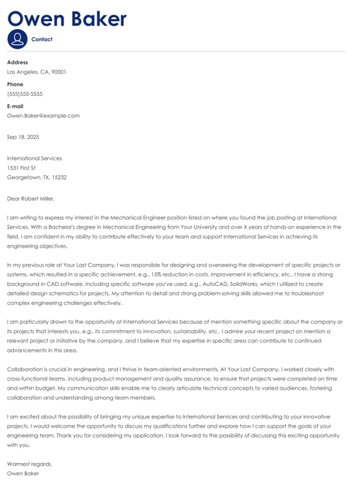 sample cover letter example