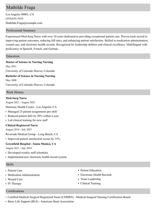 sample resume example