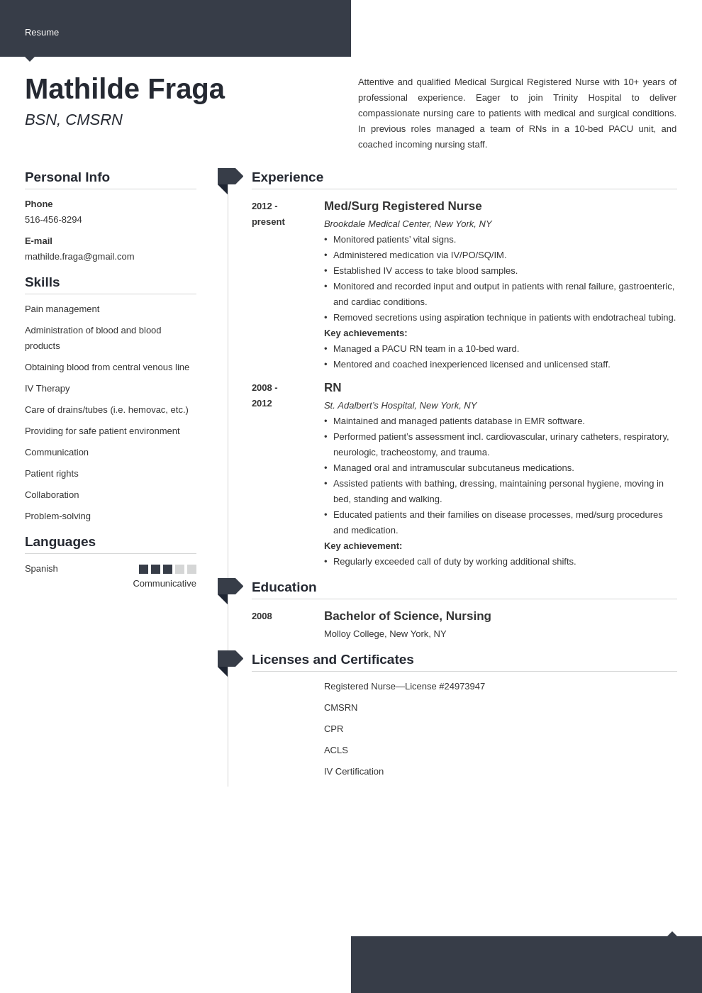 Medical Surgical Nurse Resume Sample [Job Description Tips]