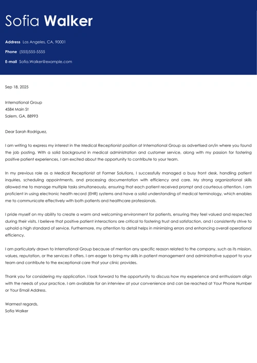 sample cover letter example