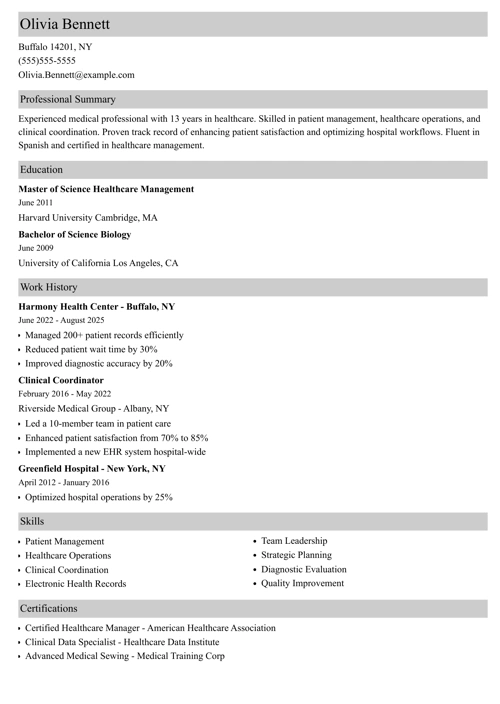 sample resume example
