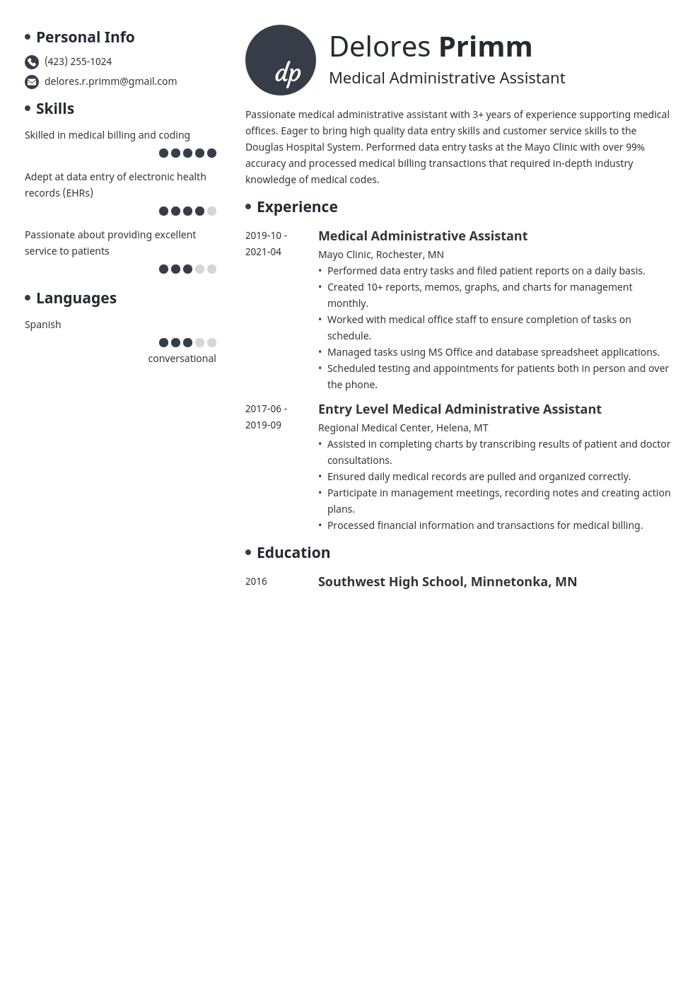Medical Administrative Assistant Resume Sample And Guide