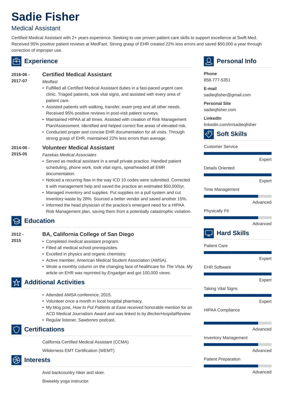 Medical Assistant Resume Template from cdn-images.zety.com