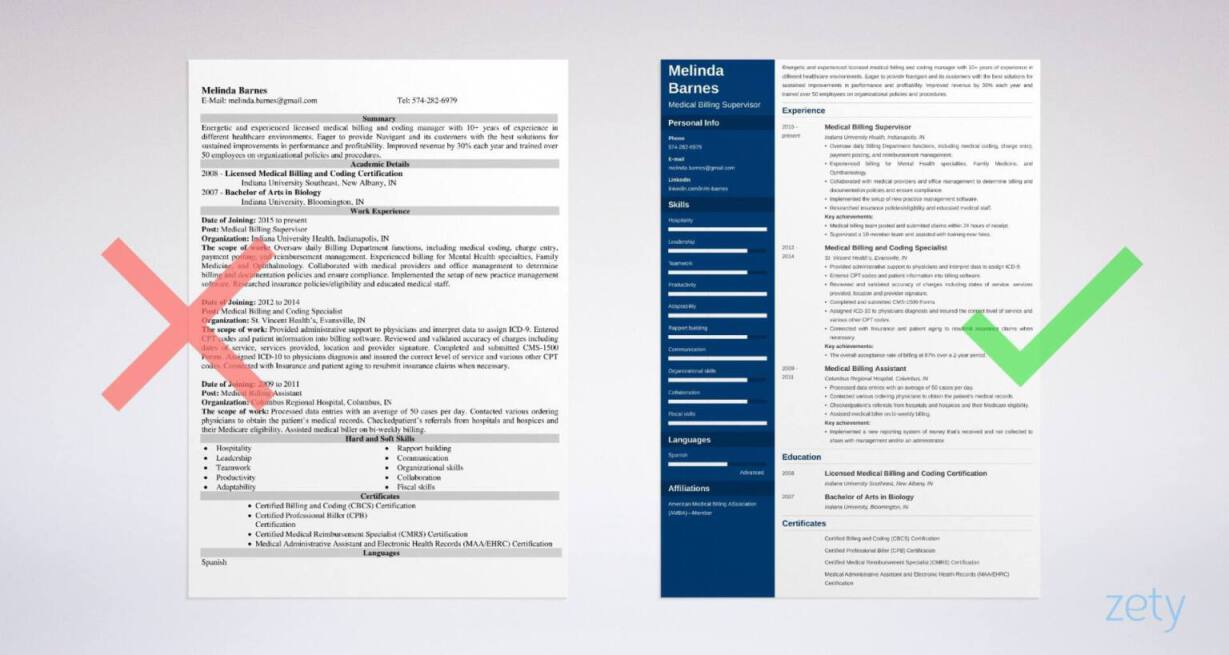 medical billing resume templates