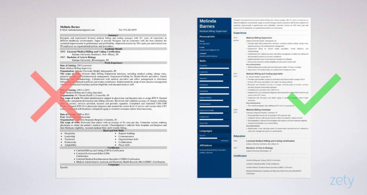 Medical Billing Resume Sample Writing Guide 20 Tips