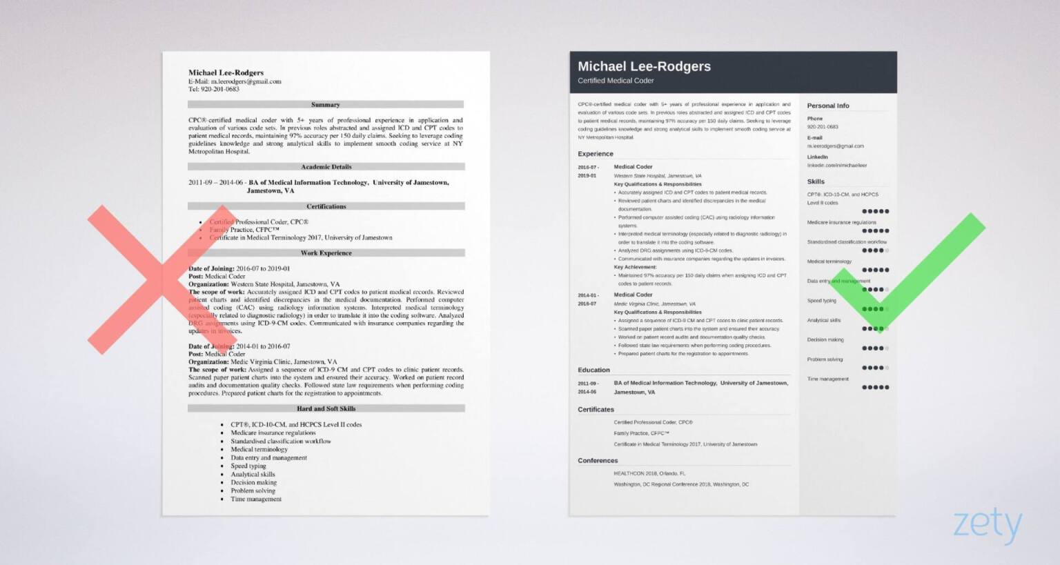 medical coder resume templates