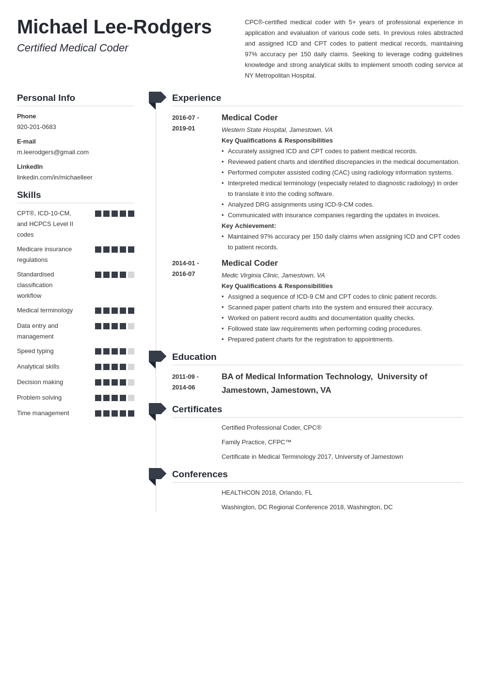 medical coder resume example template muse