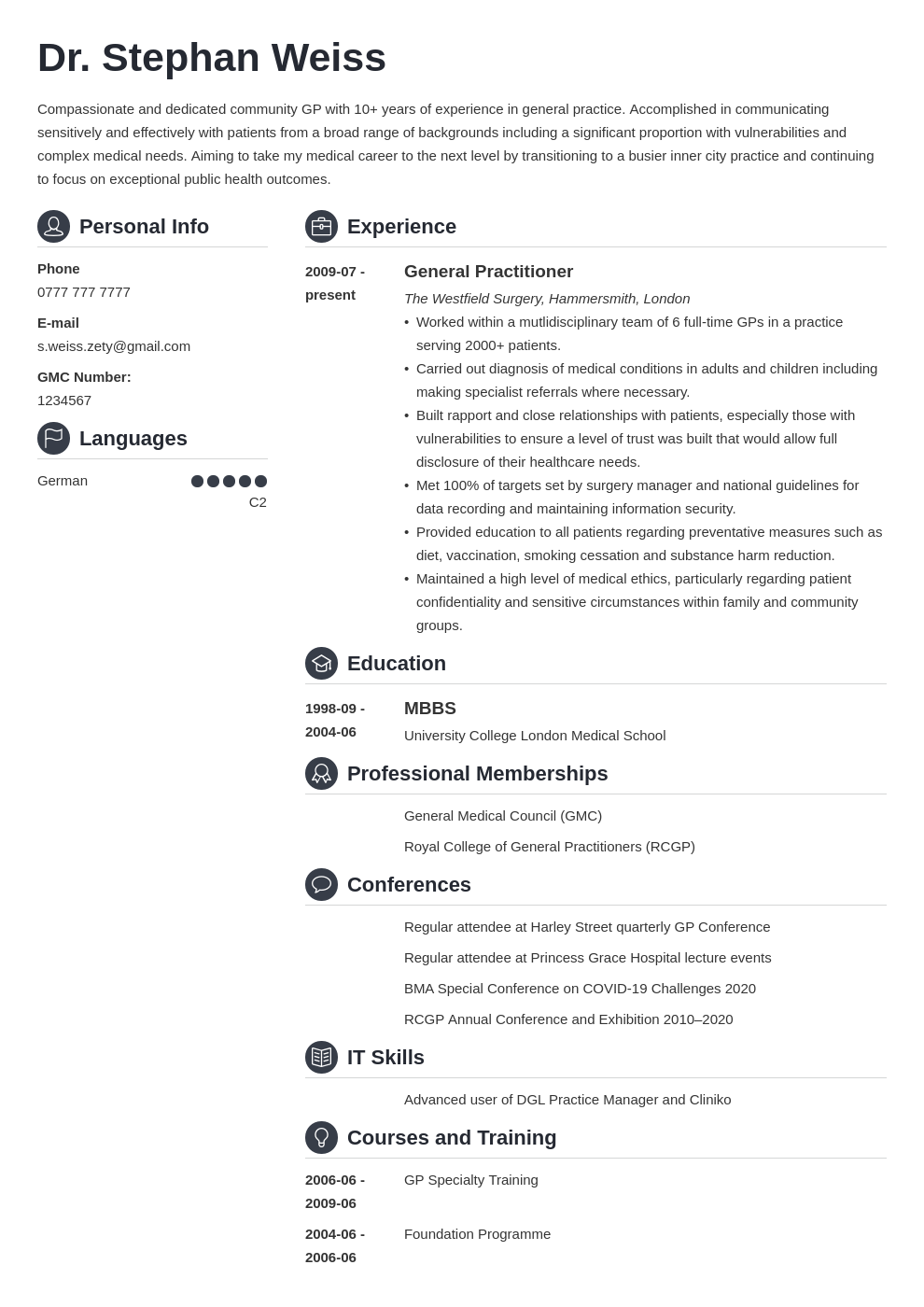  How To Write A Medical CV Template 20 Tips 