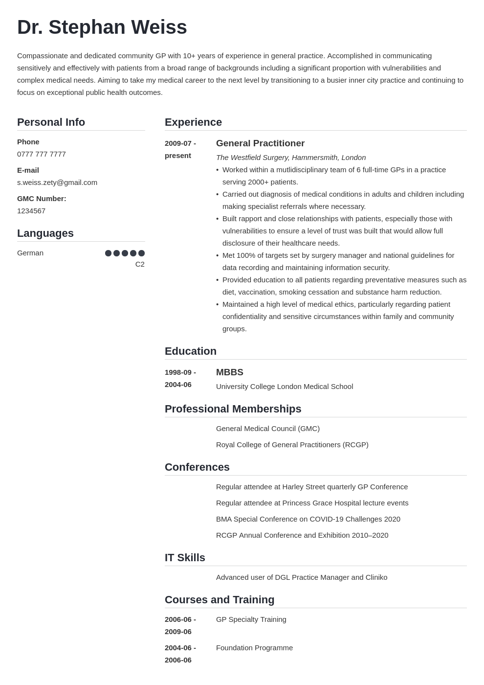 Medical Cv Example Free Download In Word Cv Templates Riset